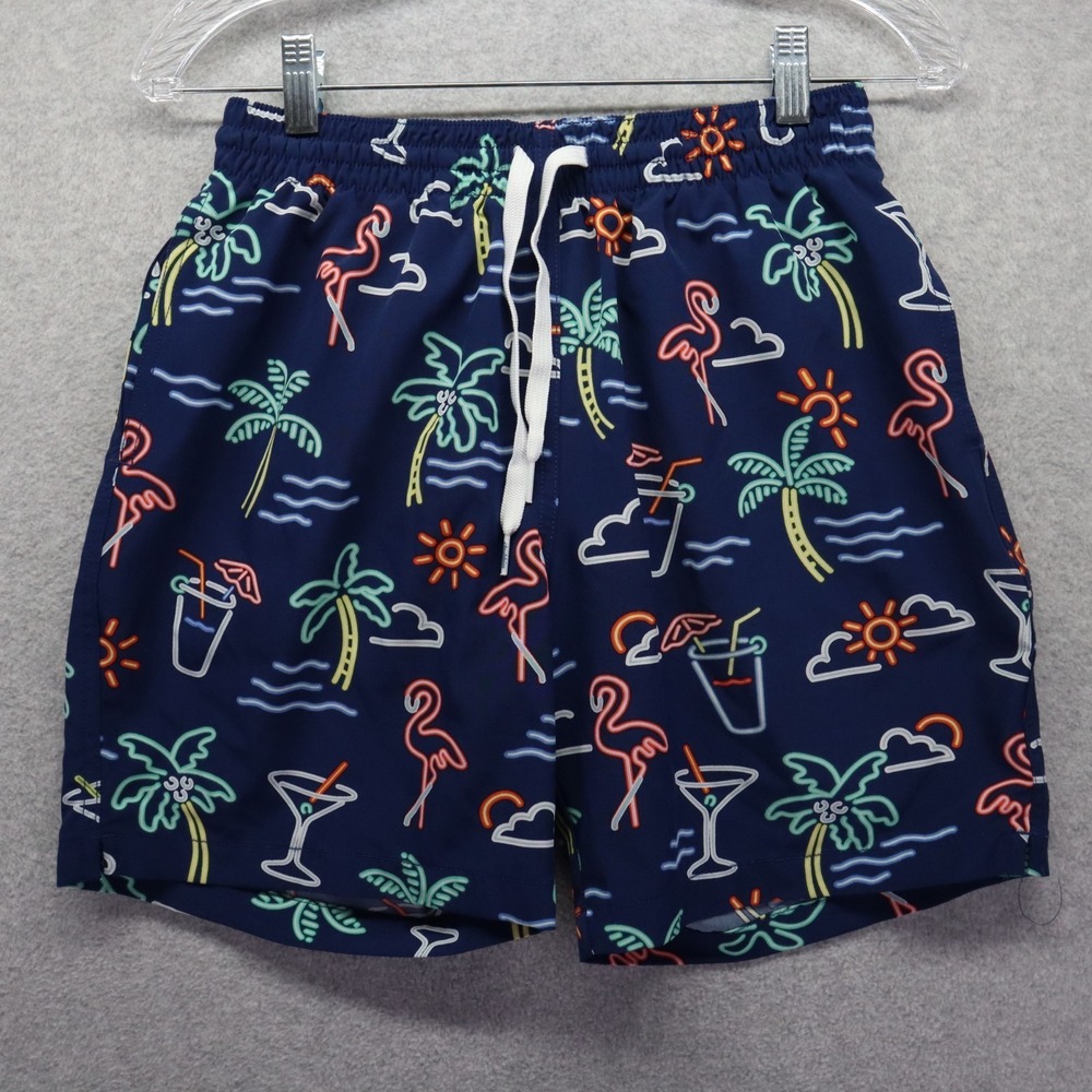 Chubbies Swim Shorts‎ Mens Small 7" Inseam Neon Lights Beach Surf Trunks Blue